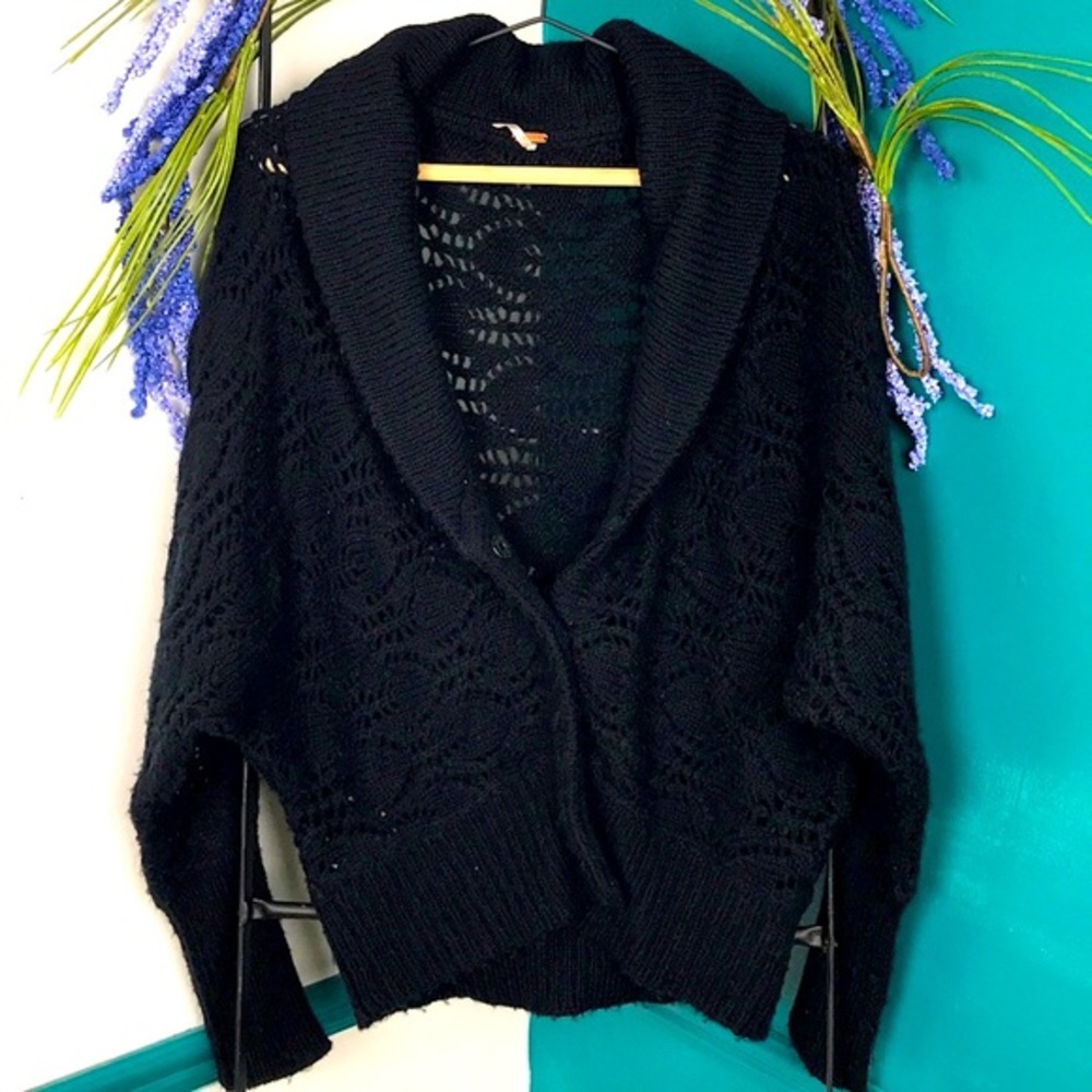 Free People chunky knit snap front sweater